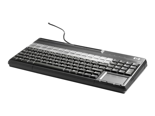 HP POS-näppäimistö, jossa on magneettijuovalukija - näppäimistö - USB - QWERTY - carbonite - Engage Flex Mini -myyntijärjestelmään; Engage One; MX12;