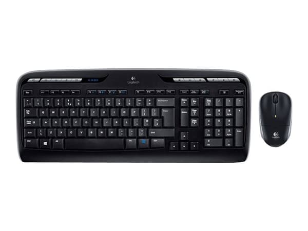 Logitech Wireless Combo MK330 - Tastatur- og mussett - trådløs - 2.4 GHz - Storbritannia - svart