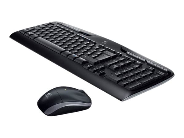 Logitech Wireless Combo MK330 - Tastatur- og mussett - trådløs - 2.4 GHz - Storbritannia - svart Sort