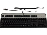 HP - Tangentbord - USB - silver, jacksvart - för HP t5570; Workstation Z420, Z620, Z820; HPE t5145, t5540; Compaq Thin Client t5735