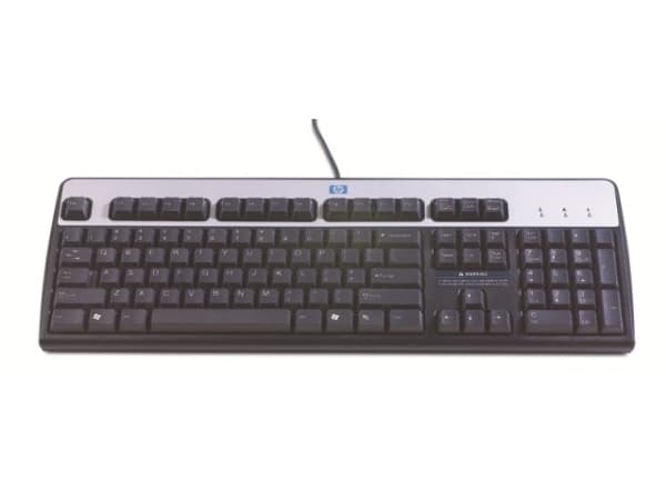 HP - Tangentbord - USB - silver, jacksvart - för HP t5570; Workstation Z420, Z620, Z820; HPE t5145, t5540; Compaq Thin Client t5735 Svart, Silver