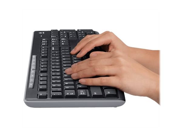 Logitech Wireless Combo MK270 tastatur Mus inkludert USB AZERTY Fransk Sort