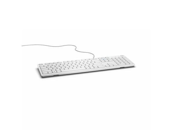 DELL KB216, Täysikokoinen (100 %), Langallinen, USB, QWERTY, Valkoinen