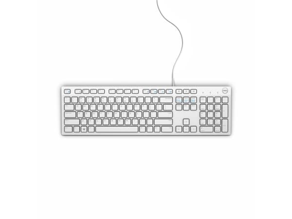 DELL KB216, Täysikokoinen (100 %), Langallinen, USB, QWERTY, Valkoinen