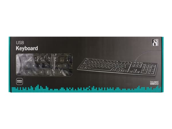 DELTACO TB-626 - Tangentbord - USB - Nordisk - svart