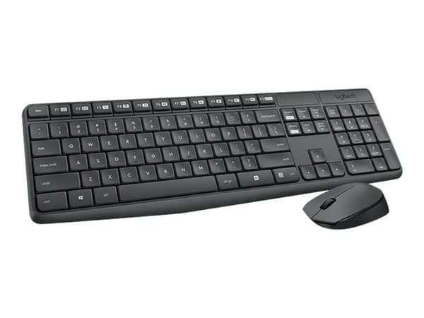 Logitech MK235 tastatur Mus inkludert USB QWERTY Nordisk Grå Grå