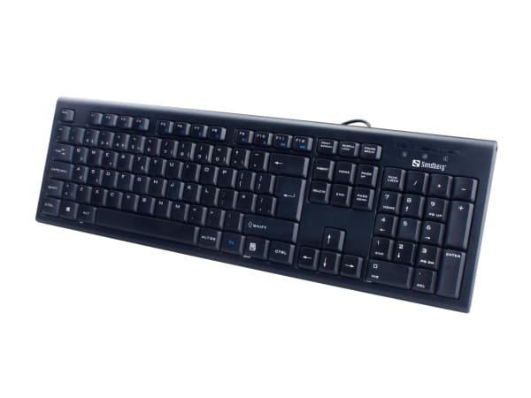 Sandberg USB Wired Office Keyboard Nord tastatur QWERTY Nordisk Sort