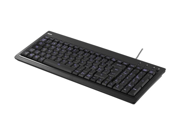 DELTACO TB-234 - Tangentbord - bakgrundsbelyst - USB - Nordisk - svart