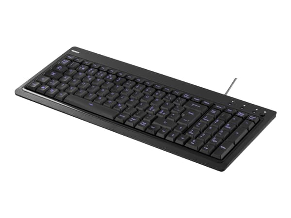 DELTACO TB-234 - Tangentbord - bakgrundsbelyst - USB - Nordisk - svart Svart