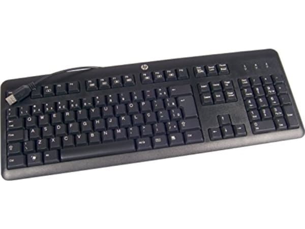 HP 672647-L33, Fullstor (100 %), Kabel, USB, Membrantangentbrytare, QWERTY, Svart