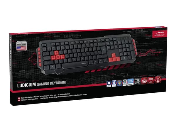 SPEEDLINK Ludicium - Tangentbord - USB - Nordisk - svart
