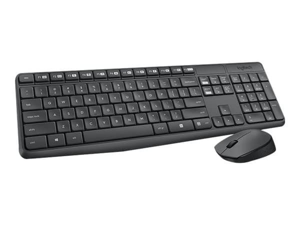 Logitech MK235 tangentbord Mus inkluderad USB AZERTY Belgiskt Grå