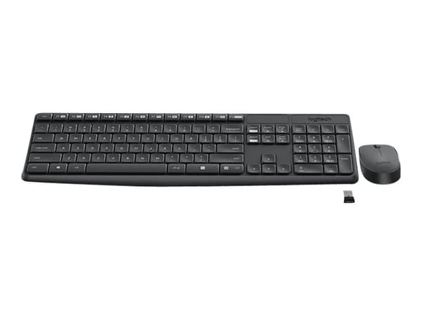 Logitech MK235 tangentbord Mus inkluderad USB AZERTY Belgiskt Grå