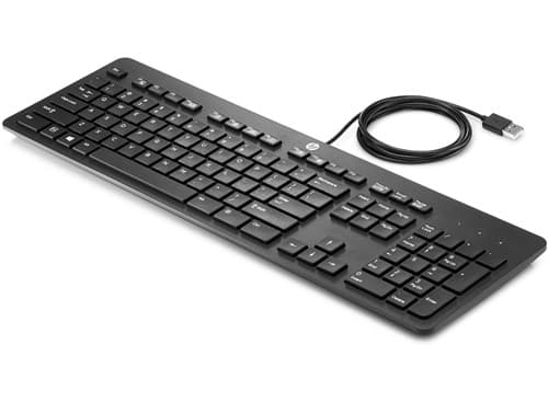 HP USB Business Slim Keyboard, Täysikokoinen (100 %), Langallinen, USB, Musta