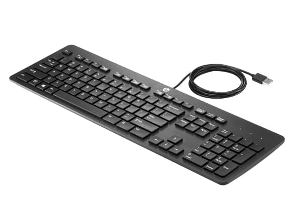 HP USB Business Slim Keyboard, Täysikokoinen (100 %), Langallinen, USB, Musta
