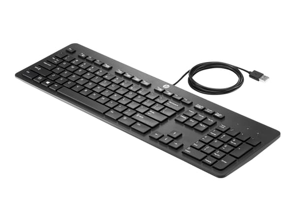 HP USB Business Slim Keyboard, Täysikokoinen (100 %), Langallinen, USB, Musta