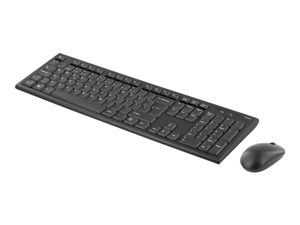 DELTACO TB-114 - Sats med tangentbord och mus - trådlös - Nordisk - svart
