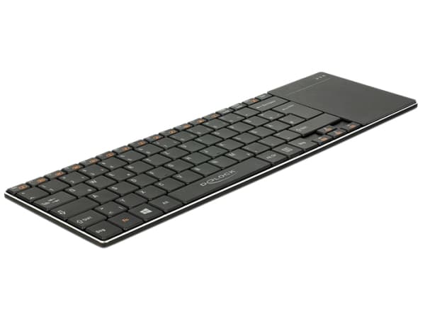 Delock Smart TV - Tastatur - med styreplate - trådløs - 2.4 GHz - Tysk - svart - løsvekt
