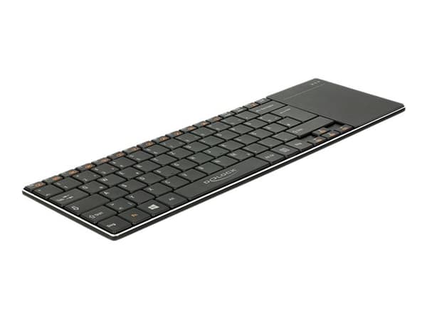 Delock Smart TV - Tastatur - med styreplate - trådløs - 2.4 GHz - Tysk - svart - løsvekt