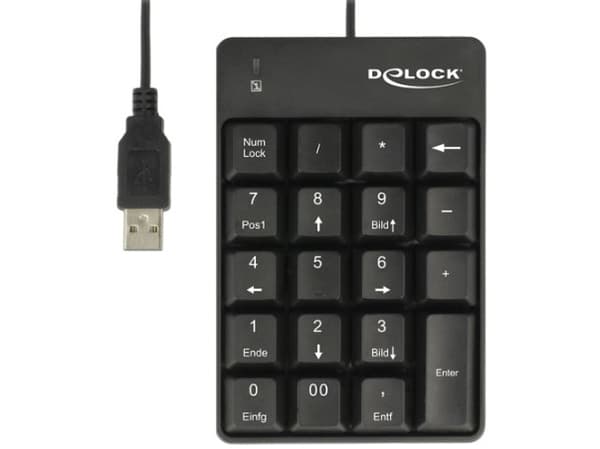 DeLOCK - Näppäimistö - USB - musta - vähittäismyyntipakkaus