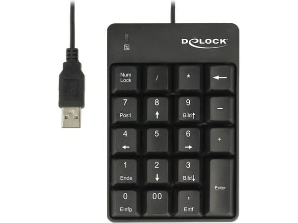 DeLOCK - Näppäimistö - USB - musta - vähittäismyyntipakkaus