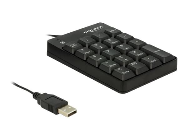 DeLOCK - Näppäimistö - USB - musta - vähittäismyyntipakkaus musta