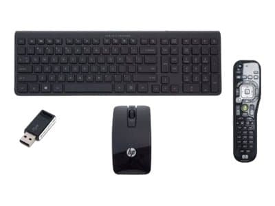HP Wireless Sydney-Melbourne - Dongle - Remote control SP US/Int, Täysikokoinen (100 %), Langaton, Langaton RF, QWERTY, Musta, Sisältää hiiren musta