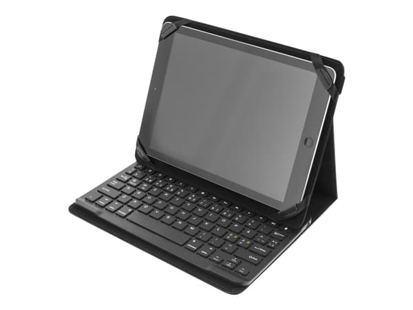 DELTACO TB-137 - Tangentbord och foliefodral - trådlös - Bluetooth - svart tangentbord, svart fodral