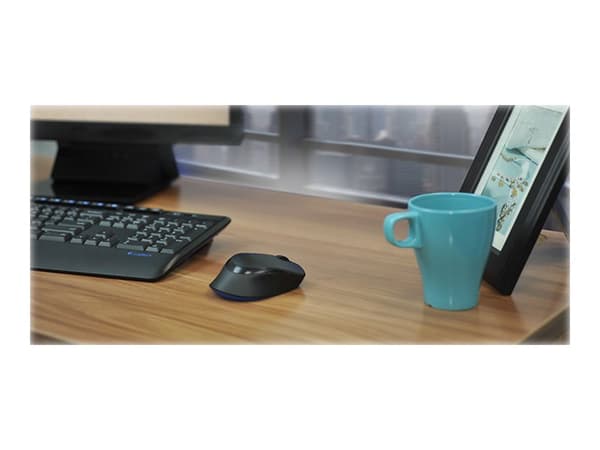 Logitech Wireless Combo MK345 - Sats med tangentbord och mus - trådlös - 2.4 GHz - USA, internationellt - svart, blå