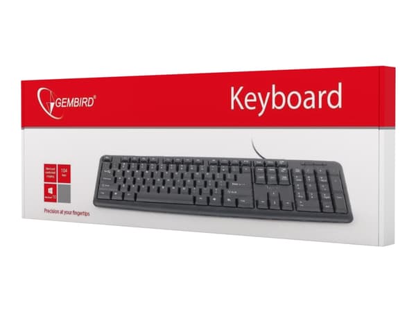 Gembird KB-U-103 - Tangentbord - USB - amerikansk - svart Svart