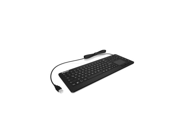 KeySonic KSK-6231 Inel - Tangentbord - med pekplatta - bakgrundsbelyst - USB - amerikansk - svart