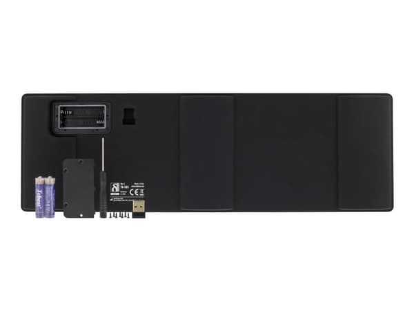 DELTACO TB-503 - Tangentbord - med pekplatta - tvättbar - trådlös - 2.4 GHz - Nordisk - svart
