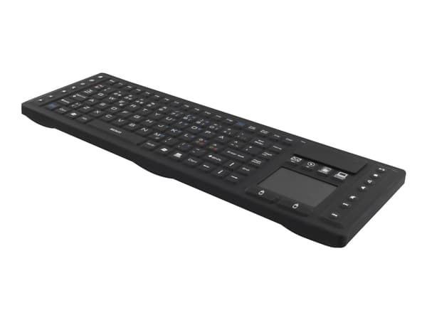 DELTACO TB-503 - Tangentbord - med pekplatta - tvättbar - trådlös - 2.4 GHz - Nordisk - svart
