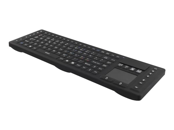 DELTACO TB-503 - Tastatur - med styreplate - vaskbar - trådløs - 2.4 GHz - Nordisk - svart Sort