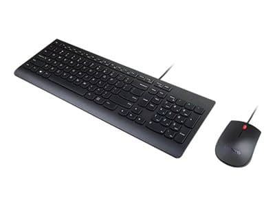 Lenovo Essential Wired Combo - Tastatur og mussett - USB - Fransk Sort
