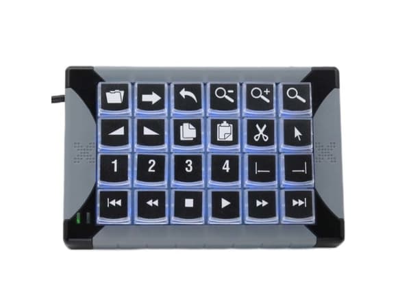 P.I. Engineering X-keys XK-24 Programmable - Tangentbord - bakgrundsbelyst - USB
