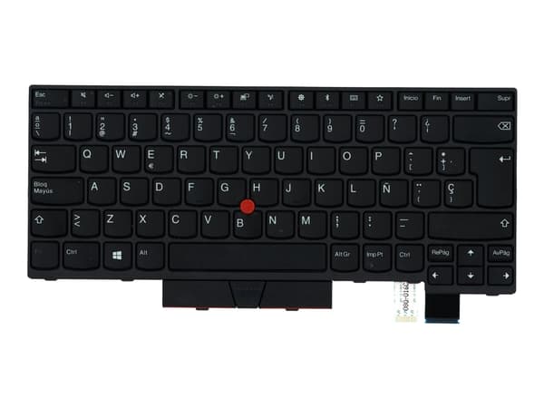 Chicony - Ersättningstangentbord för bärbar dator - med Trackpoint, UltraNav - QWERTY - spansk - svart - för ThinkPad T470 20HD, 20HE, 20JM, 20JN