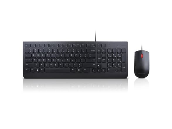 Lenovo 4X30L79922, Täysikokoinen (100 %), Langallinen, USB, QWERTY, Musta, Sisältää hiiren
