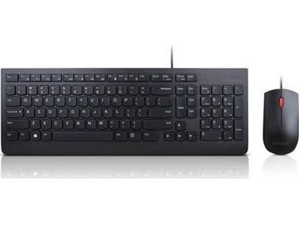 Lenovo 4X30L79922, Täysikokoinen (100 %), Langallinen, USB, QWERTY, Musta, Sisältää hiiren