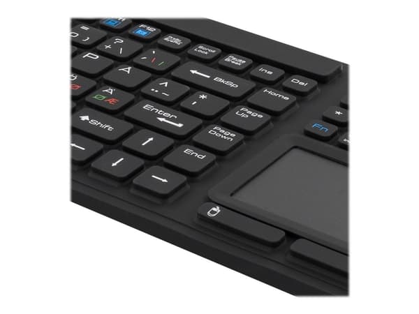 DELTACO TB-502 - Tangentbord - med pekplatta - tvättbar - USB - hela norden - svart