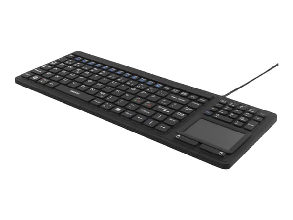 DELTACO TB-502 - Tangentbord - med pekplatta - tvättbar - USB - hela norden - svart