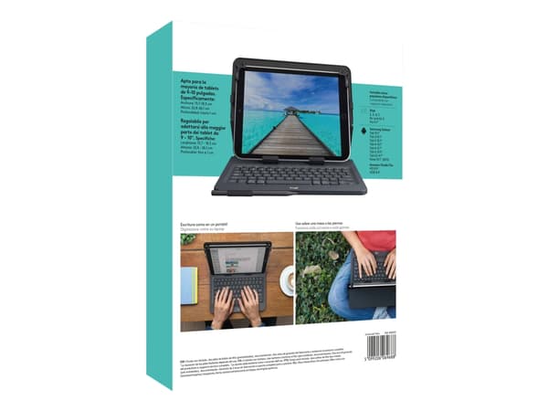 Logitech Universal Folio with integrated keyboard for 9-10 inch tablets Sort Bluetooth QWERTY UK Engelsk