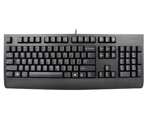 Lenovo Preferred Pro II, Täysikokoinen (100 %), Langallinen, USB, QWERTY, Musta musta