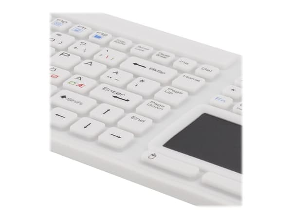 DELTACO TB-506 - Tastatur - med styreplate - USB - Nordisk - hvit
