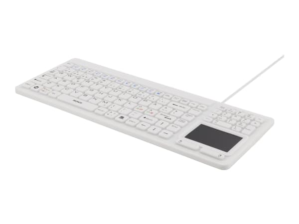 DELTACO TB-506 - Tastatur - med styreplate - USB - Nordisk - hvit