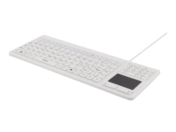 DELTACO TB-506 - Tastatur - med styreplate - USB - Nordisk - hvit