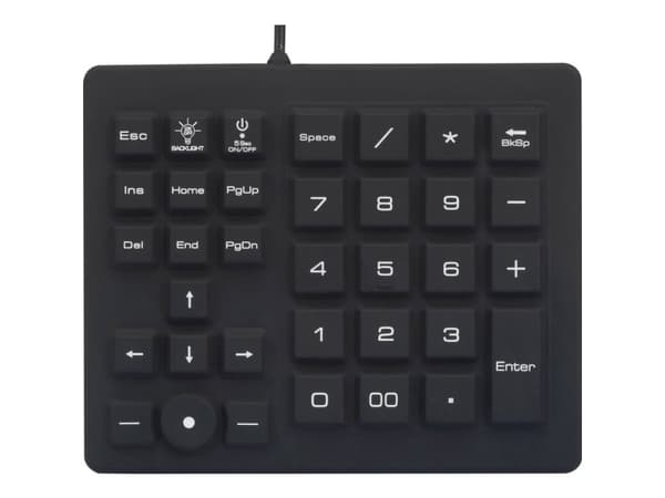 Renkforce USB-tangentbord Stänkskyddad, dammtät, pektangenter Svart