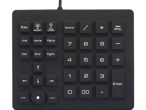 Renkforce USB-tangentbord Stänkskyddad, dammtät, pektangenter Svart