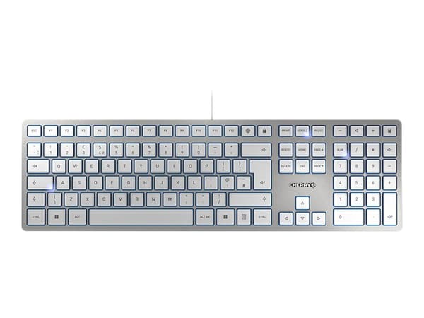 CHERRY KC 6000 Slim tangentbord USB QWERTY Engelska (Storbritannien) Silver