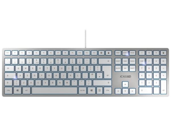 CHERRY KC 6000 Slim tangentbord USB QWERTY Engelska (Storbritannien) Silver Silver